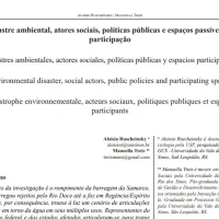 Desastre ambiental, atores sociais, políticas públicas e espaços passíveis de participação.