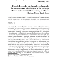 Cenário histórico, quadro fisiográfico e estratégias para recuperação ambiental de Tecnossolos nas áreas afetadas pelo rompimento da barragem do Fundão, Mariana, MG.