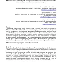Influência dos depósitos de rejeito de mineração nas características físico-químicas das águas estudos na planície tecnogênica do Alto Rio Doce, MG