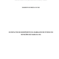 Os Impactos Do Rompimento Da Barragem De Fundão No Município De Mariana-Mg