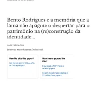Bento Rodrigues e a memória que a lama não apagou: o despertar para o  patrimônio na (re)construção da identidade no contexto pós-desastre.