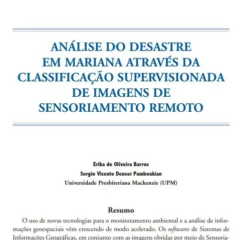 Análise do desastre em Mariana através da classificação supervisionada de imagens de sensoriamento remoto