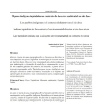O povo indígena tupinikim no contexto do desastre no rio Doce.